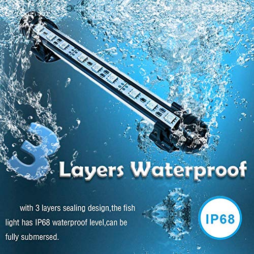 toyuto Fish Aquarium Tank Light - Aquarium Background Light,Wireless Remote Control,RGB Colored Changing, Underwater Submersible LED Light (14 Inches)