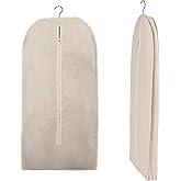 24 x 62 Inches Long Cotton Garment Bag | Front Zipper Cover garment bags | Dust Proof Closet Organizer, Easy Travel Storage B