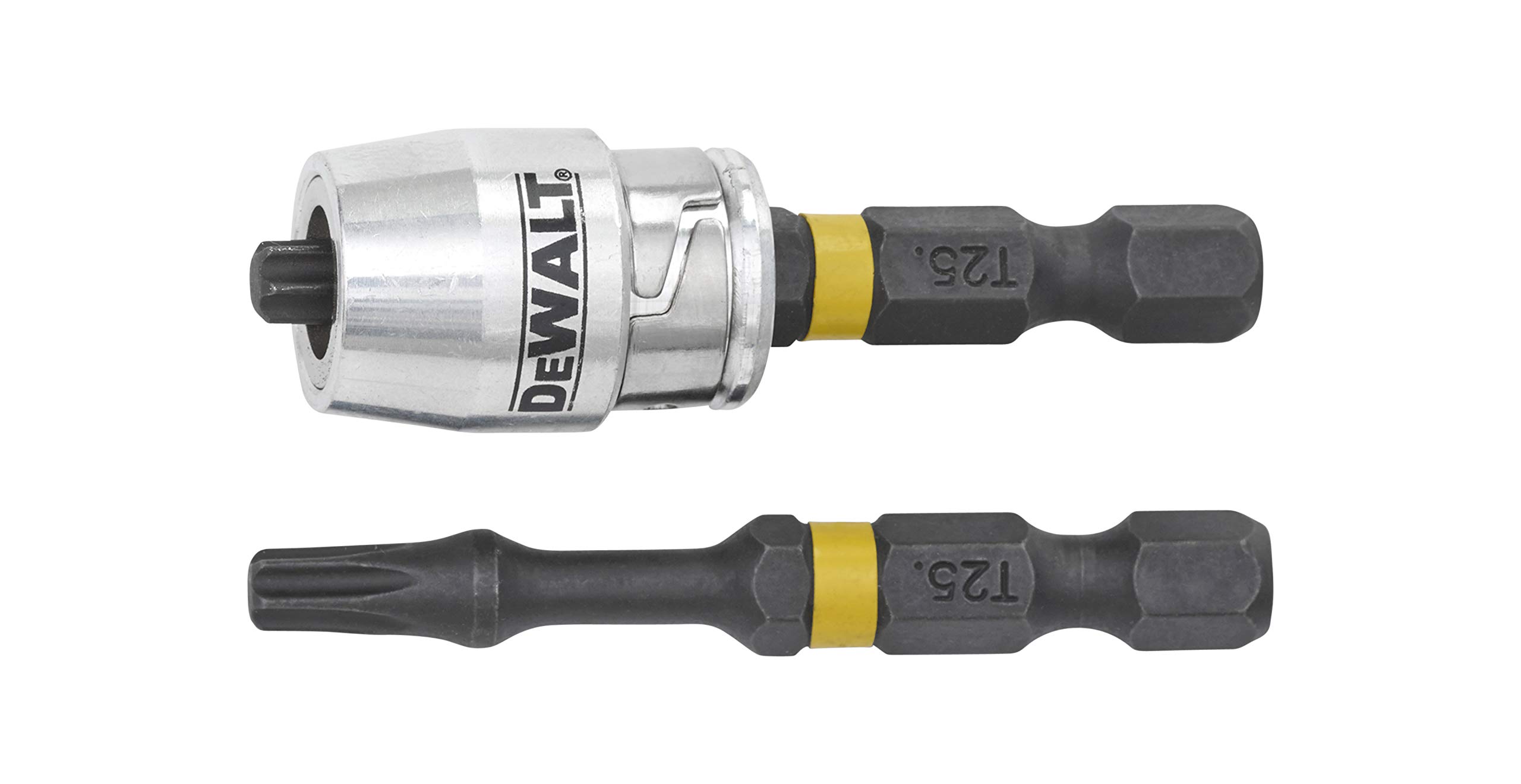 Dewalt DT70538T-QZ DT70538T-QZ-Puntas Torsión de Impacto 2 x T25 y adaptador magnético con bloqueo