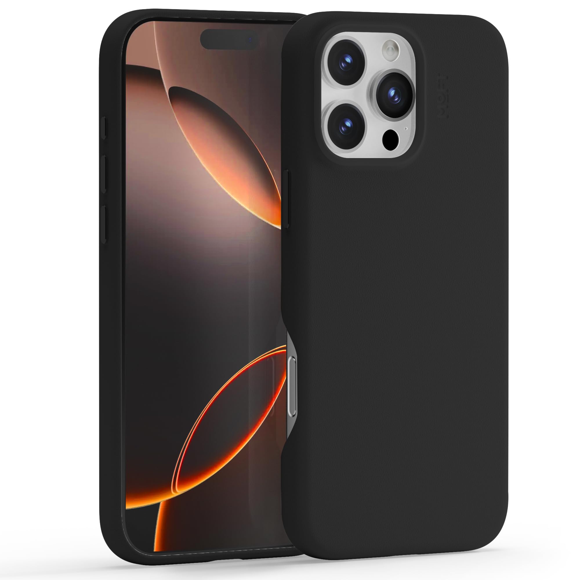 MOFT Snap Case MOVAS™ for iPhone 16 Pro Max Case, Compatible with Magnetic, Magnetic Premium Vegan Leather Phone Case with Smooth Feeling, Enduring Color Minimalist 6.9 inch Protective Case, Jet Black