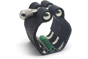 Jiayouy Artificial Leather Alto Saxophone Mouthpiece Sax Ligature Fastener Compact Durable Black