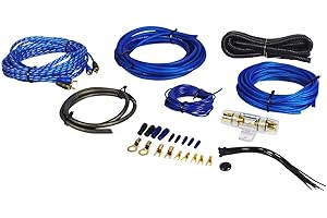 Rockville RWK81 8 Gauge Complete Car Amp Wiring Kit - 100% Copper RCA, High-Conductivity Cables, All Accessories Included, Ideal for DIY Audio Installs