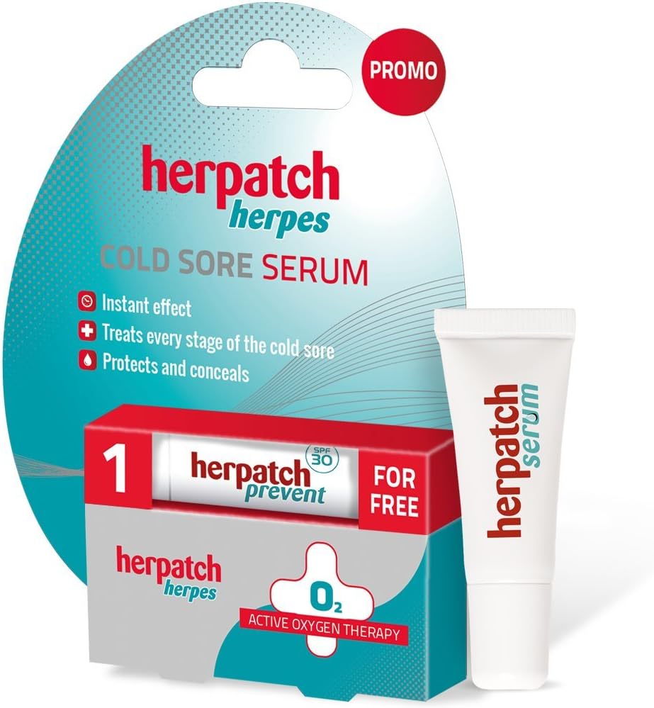 Herpatch Cold Sore Treatment Serum, Treat & Prevent Coldsores, Cold Sore Cream Alternative, Heals in 24Hrs, Relieves Pain