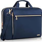 Lausiax Laptop Case Bag Women Men Computer Sleeve Compatible with MacBook/Dell/HP/Acer/ASUS/LG, Waterproof Shoulder Carrying Briefcase, Blue, 17-17.3 Inch