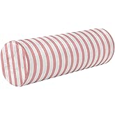 Foiosoh Cylinder Pillow Neck Roll Memory Foam Round Pillow for Sleeping Pink Stripe Bolster Pillow with Removable Washable Cover for Head Neck Legs Support