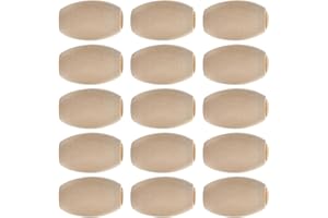 Zerodeko 30pcs Natural Wood Oval Beads 30x20mm Large Hole Loose Beads for DIY Jewelry Making Macrame Craft