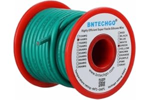 BNTECHGO 14 Gauge Silicone Wire Spool 25 ft Green Flexible 14 AWG Stranded Tinned Copper Wire
