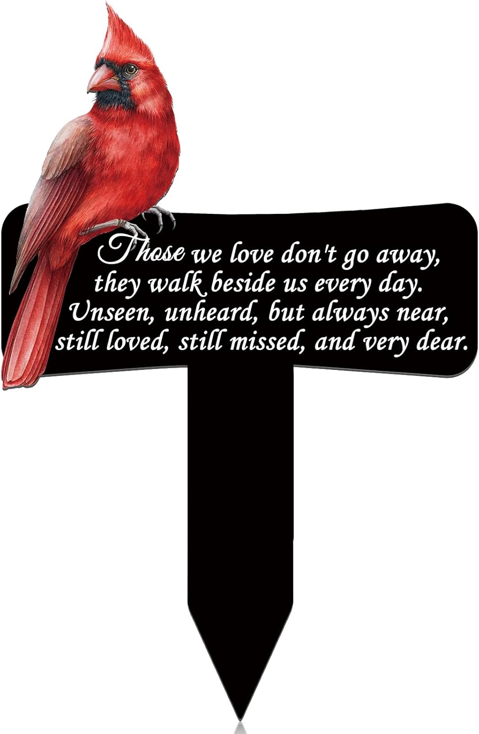 Decorative Garden Stakes - Hicarer Cardinals Memorial Gift Christmas Cardinals Decoration Cardinals Grave Markers for Cemetery Memorial Stakes Metal Sympathy Stakes Christmas Memorial Gift for Garden Yard, 11.8 x 7.87 Inch