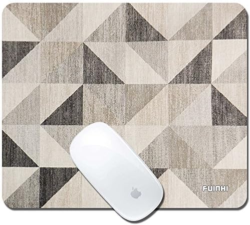 fuinhi-Wood Grain Geometric Mouse Pad Printed Non-Slip Rubber Gaming Mouse Pad Mat for Laptop Computer & PC 9.5"7.9" inches 3mm