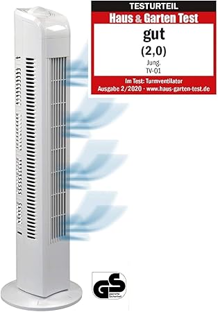 Interior Tf35 Saulenventilator Turmventilator 78cm 3 Stufen Standventilator Oszillierender Boden Ventilator Lautstarke Max 57dba 45 W Weiss Amazon De Baumarkt