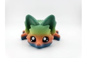 THE GEEK GALLERIA Cute Fox Desk Buddy, Articulated 3D Printed Fidget, 7.5 Inches, Authorized Seller (Rainbow)