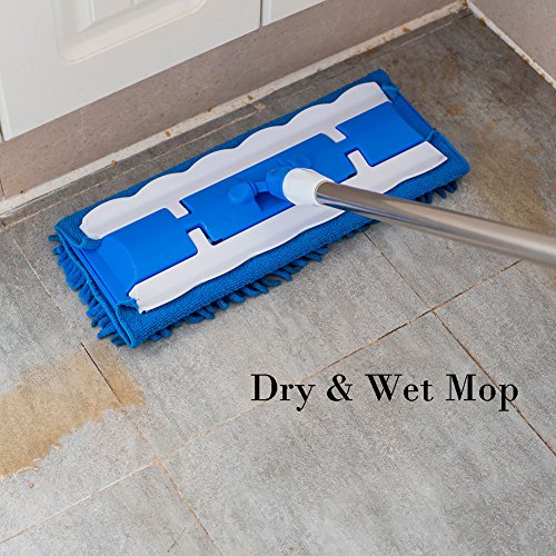 image for handrong Professional Microfiber Floor Dust Mop Kit Adjustable Stainle