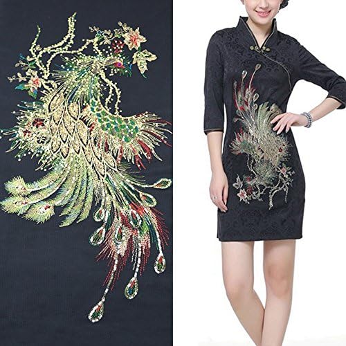 54x29 cm/21x12 inches Patches Pack Hand Iron On Sewing On Embroidered Patch Clothes Stickers Garment DIY Apparel Appliques Decal Sticker (Phoenix #1)