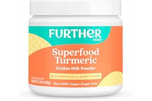 Further Food Best Turmeric Golden Milk Organic Turmeric Powder, Cinnamon, Ginger & Black Pepper Maximum Absorption Joint Health, Gut Health, Sugar-Free, Vegan, Keto (6.35 oz)