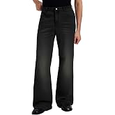 Mens Bootcut Baggy Jeans Stretch Flared Wide Leg Old Money Jeans Lightweight Breathable Vintage Stylish Casual Denim Pants