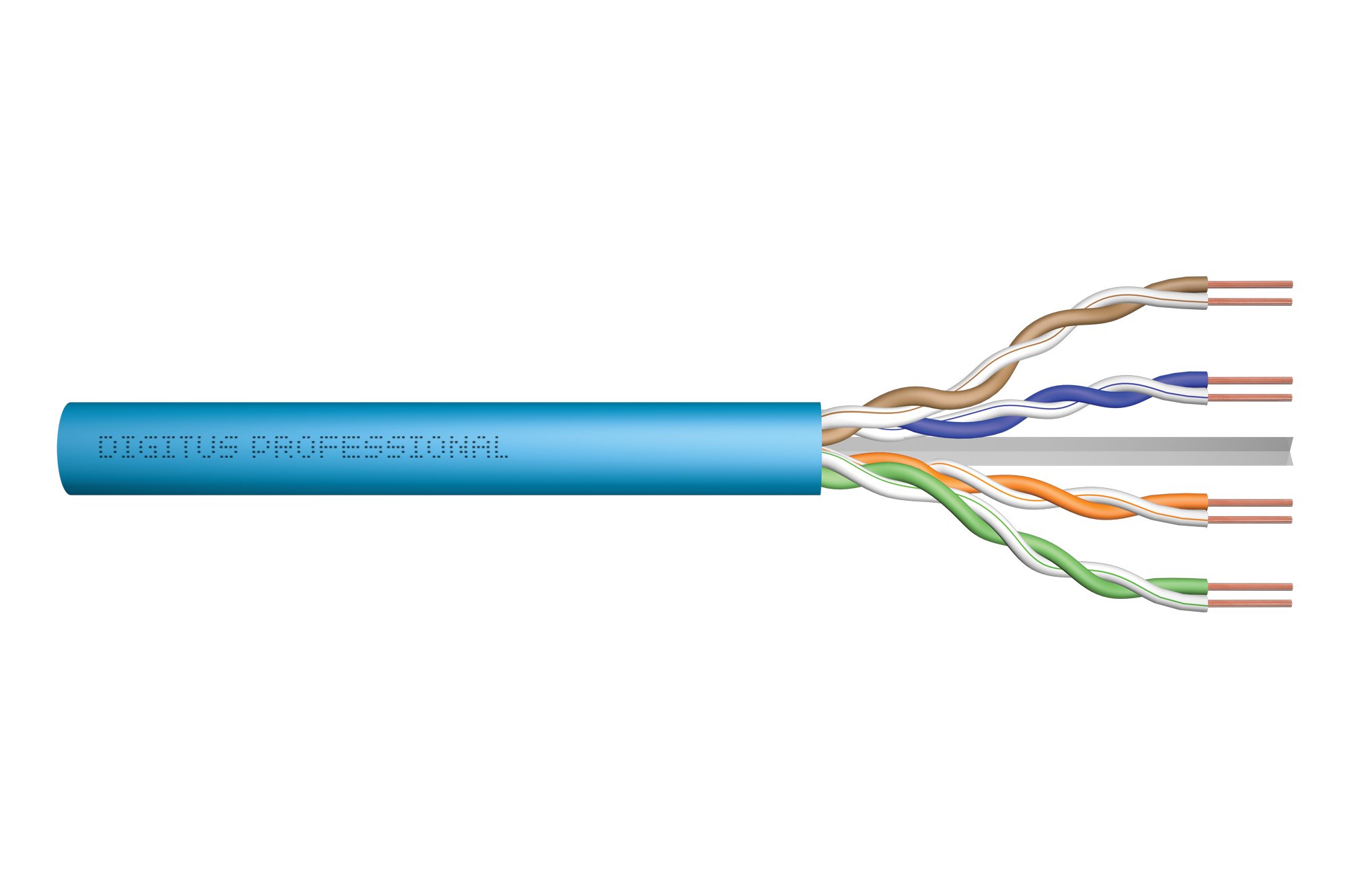 DIGITUS 500 m Cat 6A Network Cable - U-UTP Simplex - BauPVO Eca - LSZH Halogen Free - 500 MHz Copper AWG 23/1 - PoE+ Compatible - LAN Cable Installation Cable Ethernet Cable - Blue