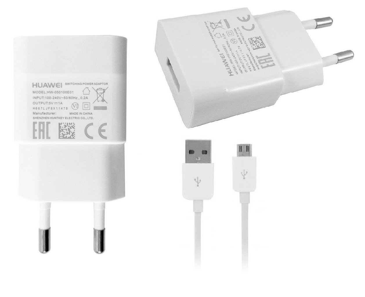Original Travel Charger Cargador blanco Huawei HW E  Cable de datos