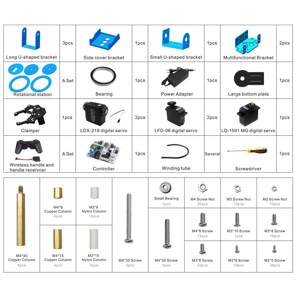 LewanSoul Robotic Arm Kit 6DOF Programming Robot Arm with 5 Servo, Handle, Mechanical Claw and More, PC Software APP Control with Tutorial - Image 6