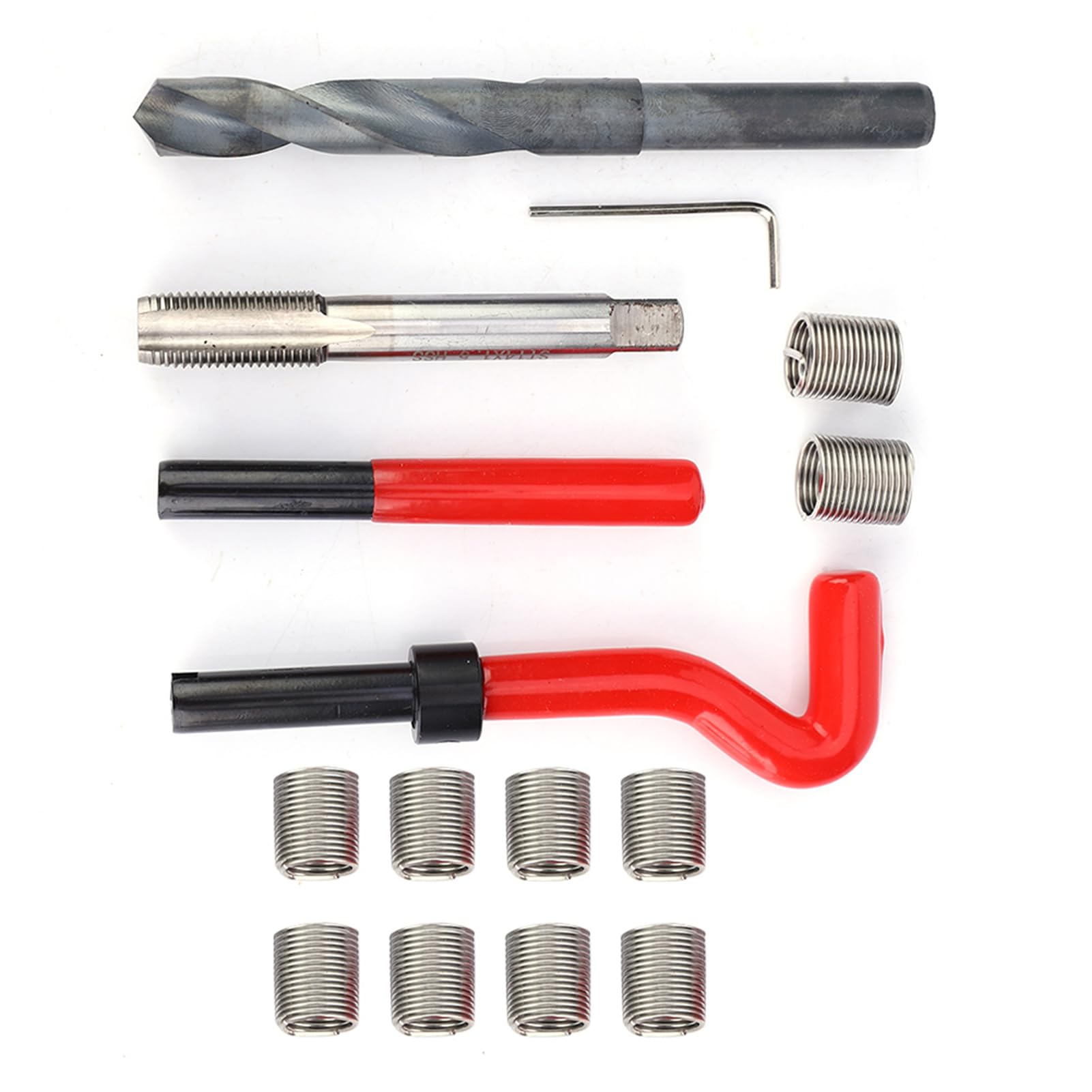 15 Pcs Thread Inserts M14x1.5 Female Thread Repairing Accessory Assortment Kit Drill Helicoil Repair Kit