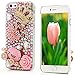 iPhone 6 Case (4.7 Inch) - Mavis's Diary Luxury Handmade Bling Crystal Rhinestone Pumpkin Car, Golden Crown, Pink Flower, Dancing Girl with Love Heart Cinderella Fairy Tale Back Case with Clean Cloth