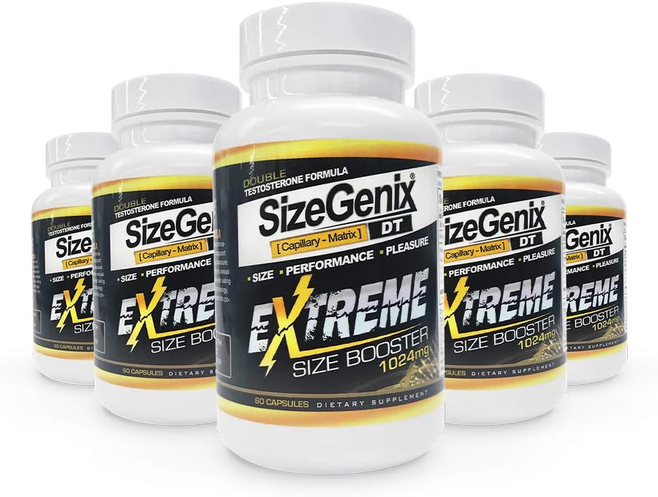 5 New Upgraded SizeGenix EXTREME with added 250mg of Belizean Man Vine extract Male Enhancement to increase size hardness & stamina