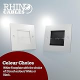 rhinocables White Single Gang Brush Plate Cable Entry Cover 86x86mm view 3