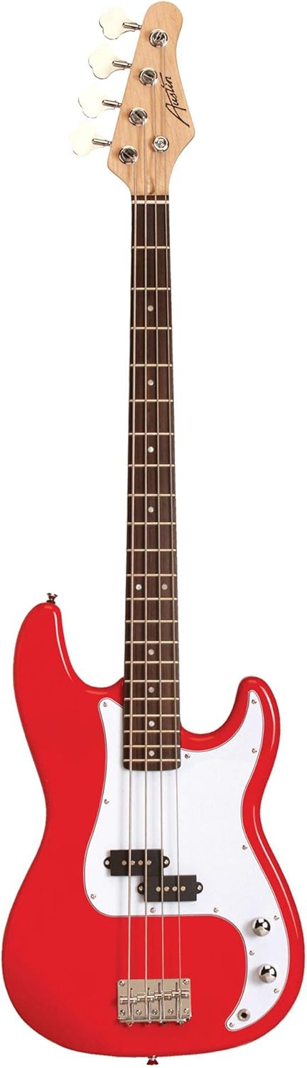 Amazon Com Austin Guitars Classic Double Cutaway Bass Red Musical Instruments