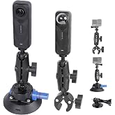 PellKing Air Pump Vacuum Suction Cup &amp; Handlebar Mount for Insta360 X6/X5 | with 360&deg; Rotation Function Handlebar Mount Magic Arm 4.5" Vacuum Suction Cup for Insta360,GoPro 13/12/11/10