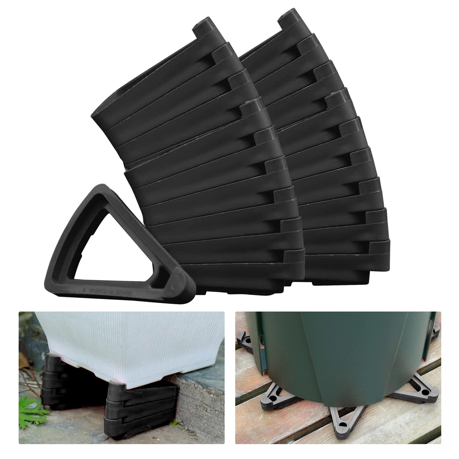 SIYANO 24 Pcs Plant Pot Feet, Triangle Flower Pot Stand Invisible Flower Pot Risers Feet, Lifters Non-slip Pot Toe Supports Small to Large Flower for Indoor Outdoor Plant Container