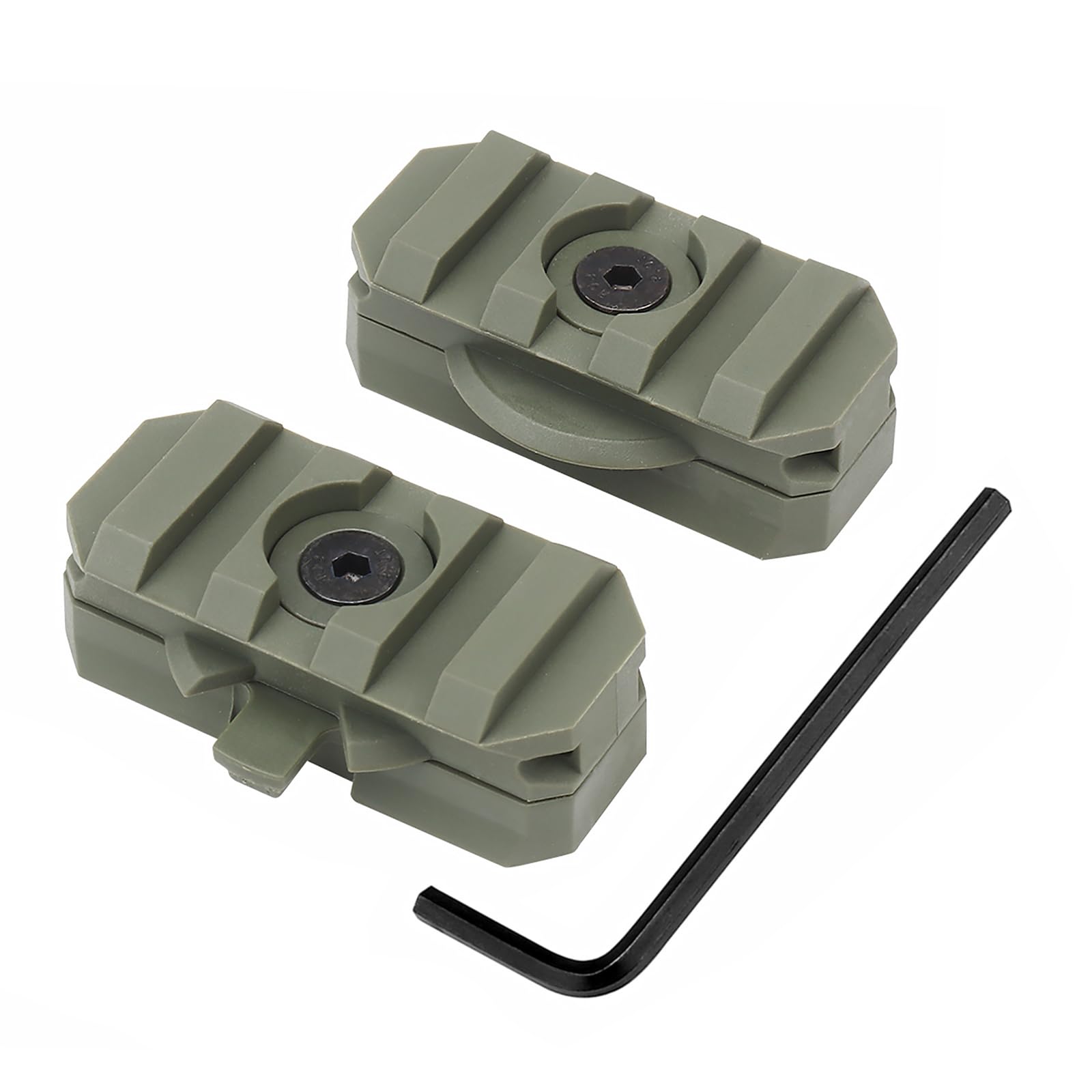 Qavctw Tactical ARC Rail Adapter Mount 360 Degrees Rotation for 19mm Tactical Fast Helmet (Green)