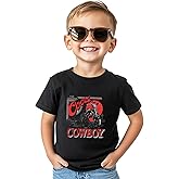 Habudda Cowboy Shirt Toddler Boy Kids Little Cowgirl Western Baby Boys Clothes Short Sleeve T-Shirts Cotton Tops Tee 2T-8Y