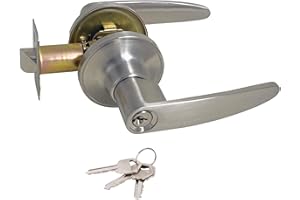 IUYPKQ Bedroom Door Lock - Door Handle Indoor with Lock - Stainless Steel Door Locks for Entry Door - Door Knobs with Lock & 