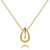 KOOLFIN Gold Pendant Necklace for Women 14K Gold Necklaces for Women Teardrop Necklace Minimalist Design and Soft Curves Womens Dainty Necklaces with Pendant
