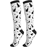 Yealedee Compression Socks Calf Knee High Support Socks Novelty For Women Men Athletic Running Hiking Nurse