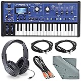Novation MiniNova 37-Mini-Key Analog Modeling Synthesizer W/Deluxe Bundle, Samson Stereo Headphone, Cables, and FiberTique Cleaning Cloth