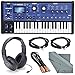 Novation MiniNova 37-Mini-Key Analog Modeling Synthesizer W/Deluxe Bundle, Samson Stereo Headphone, Cables, and FiberTique Cleaning Cloth