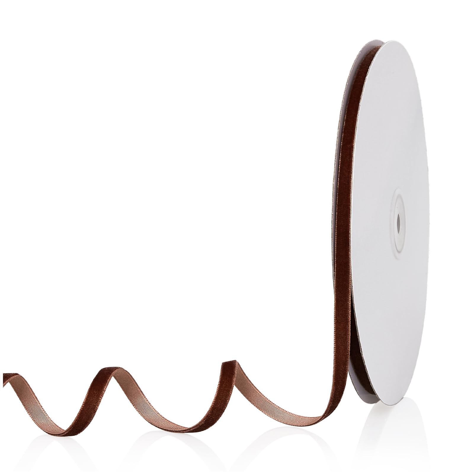 Photo 1 of 1/4" X 20 Yards Brown Velvet Ribbon for Christmas Tree Wreath Vintage Decoration Handmade Crafts Ornaments Gift Wrapping and Bow Making