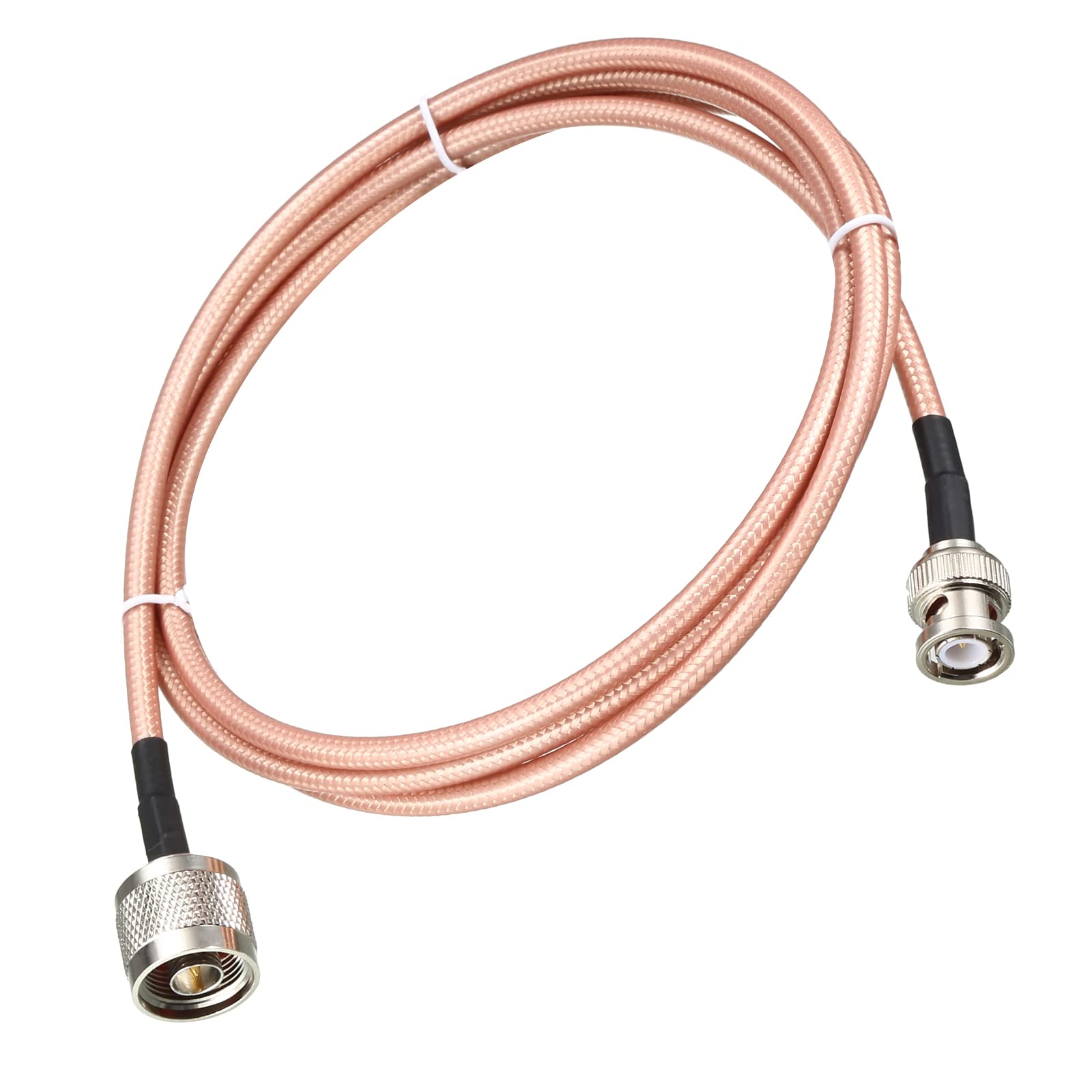 Rebower RG142 Coaxial Cables BNC Male to N Male, [for Video Signal Transmission] - 8Feet / 50 Ohm/Gold Tone / 1Pcs