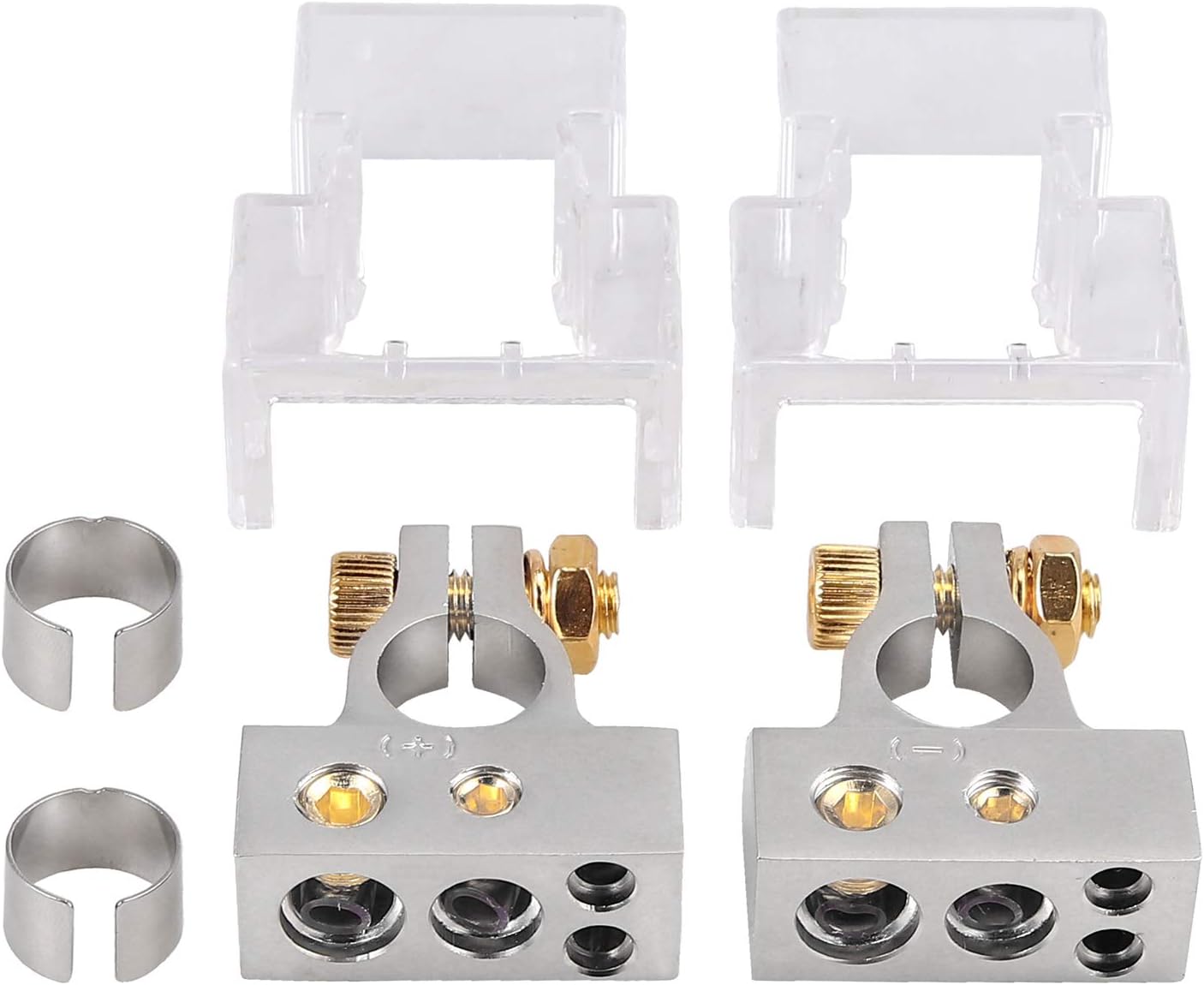 AMTOVL Car Battery Terminal Connectors Kit with Shims 2/4/8