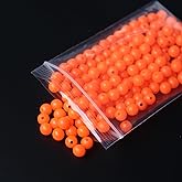 Tigofly 200pcs Plastic 6mm Round UV Hot Orange Hard Floating Fishing Beads | Hard Bobber Bulk Beads, Fishing Accessories, Fly Tying Beads, Fly Tying Materials