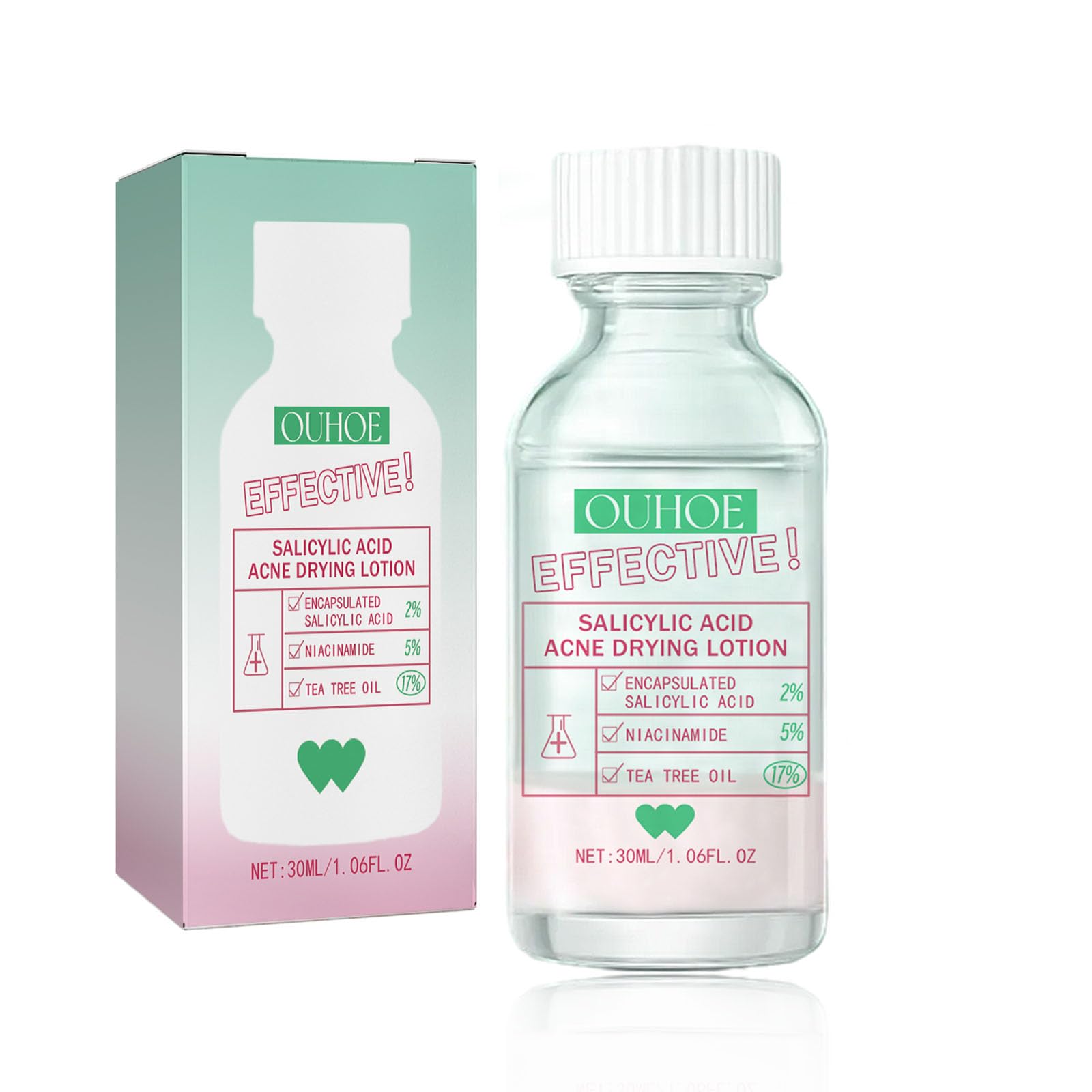 ISBEAUSOLS Salicylic Acid Acne Drying Lotion - Acne Treatment - Overnight Drying Lotion for Spot Treatment - Blackhead Remover - Acne Spot Remover for Face - Anti Acne Face Serum - Pimple Lotion for Redness