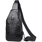 NEX GEN REMIX Crocodile Leather Sling Bag Crossbody Backpack for Men Women Unisex