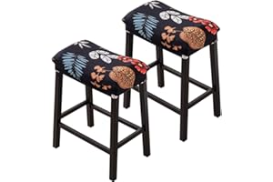 Bifaunvogel Bar Stool Cover Rectangle Set of 2 Printed Stretch Counter Height Bar stools Slipcovers Saddle Stool Slipcover Bench Seat Protector Backless Bar Stools Covers for Kitchen Counter #12