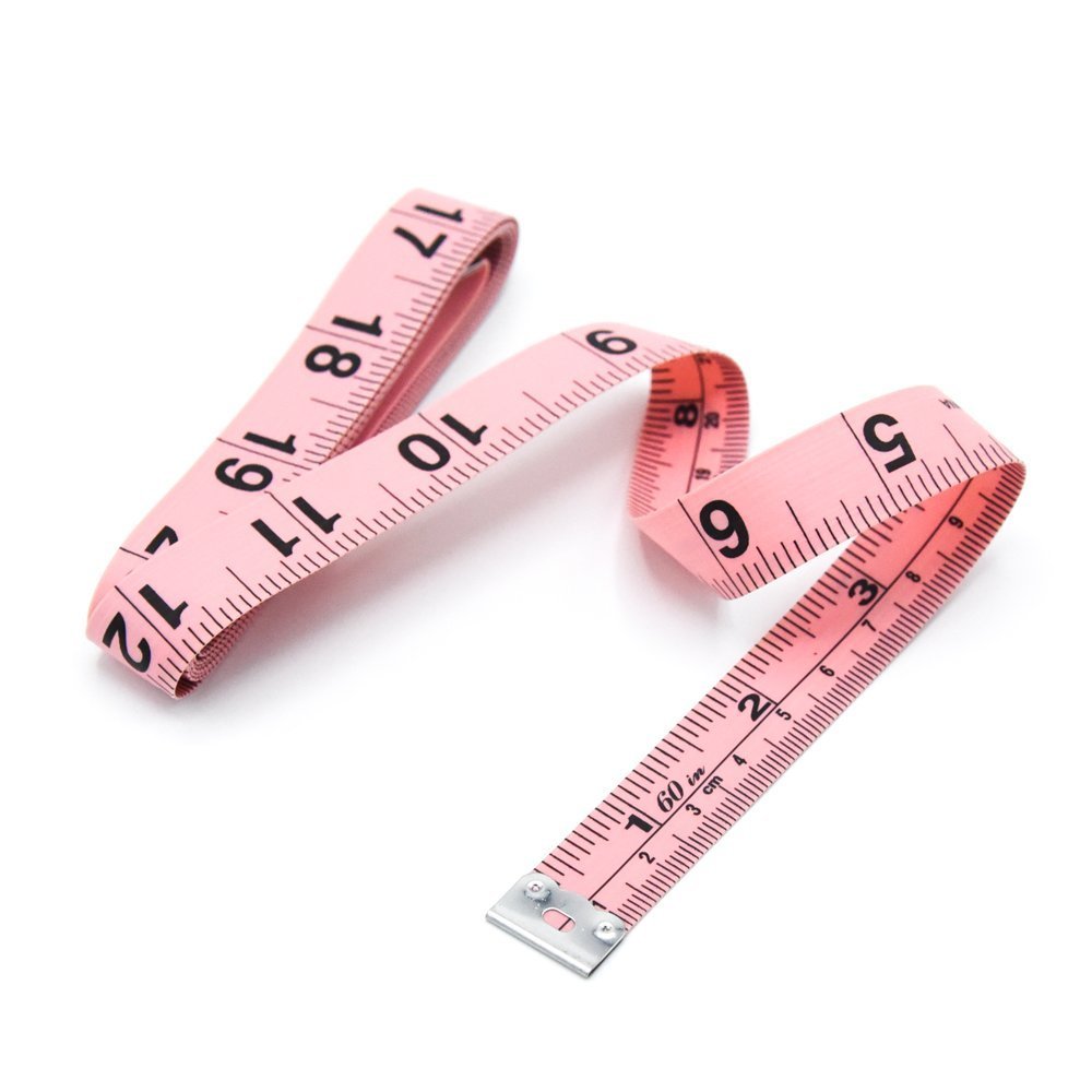 2PCS 150CM 60 Inch Soft Tape Measurement for Tailor or Weight Control Measure also Centimeter Scale on other side. (Pink)