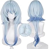 PWEINCY Blue Ombre Wig Adult Women Synthetic Hair for Halloween Party