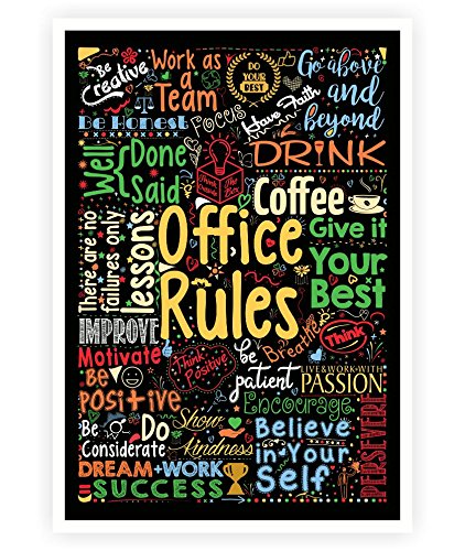 Lab No 4 Office Rules Inspirational Words Typography Poster In 12