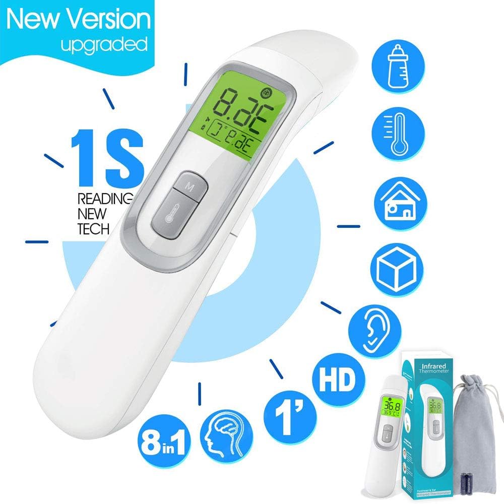 Forehead & EarInfrared Thermometer [2020 Updated] – Ear and Forehead Function with Fever Alarm and Memory Function – Ideal for Adults, Indoor, and Outdoor Use