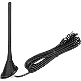 Eightwood Car Stereo AM FM Radio Antenna, Universal Roof Mount Antenna | Car Antenna Replacement with Mount Base, 16ft Extension Cable, for Car Truck SUV Stereo Receiver Head Unit FM HD Radio