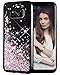 Caka Galaxy S8 Case, Galaxy S8 Glitter Case for Girls Women Luxury Fashion Bling Flowing Liquid Floating Sparkle Glitter Girly Soft TPU Black Case for Samsung Galaxy S8 (Rose Gold)