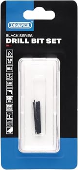 Draper Black Series HSS Drill Bits 1.0mm x 34mm 08811 Set of 10 view 2